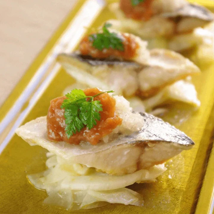 Maquereau grillé, sauce umeboshi