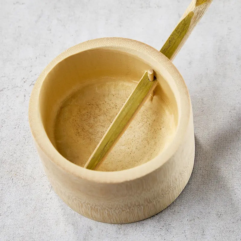 Concha de bambu (L) SASHI-TOHSHI-HISHAKU para cerimónia do chá matcha