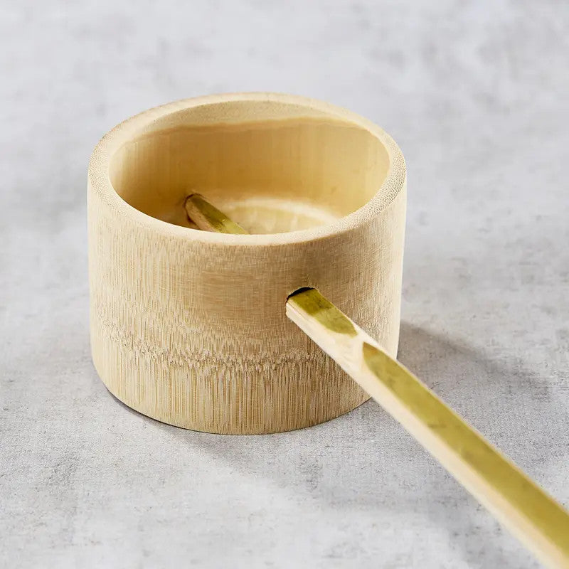 Concha de bambu (L) SASHI-TOHSHI-HISHAKU para cerimónia do chá matcha