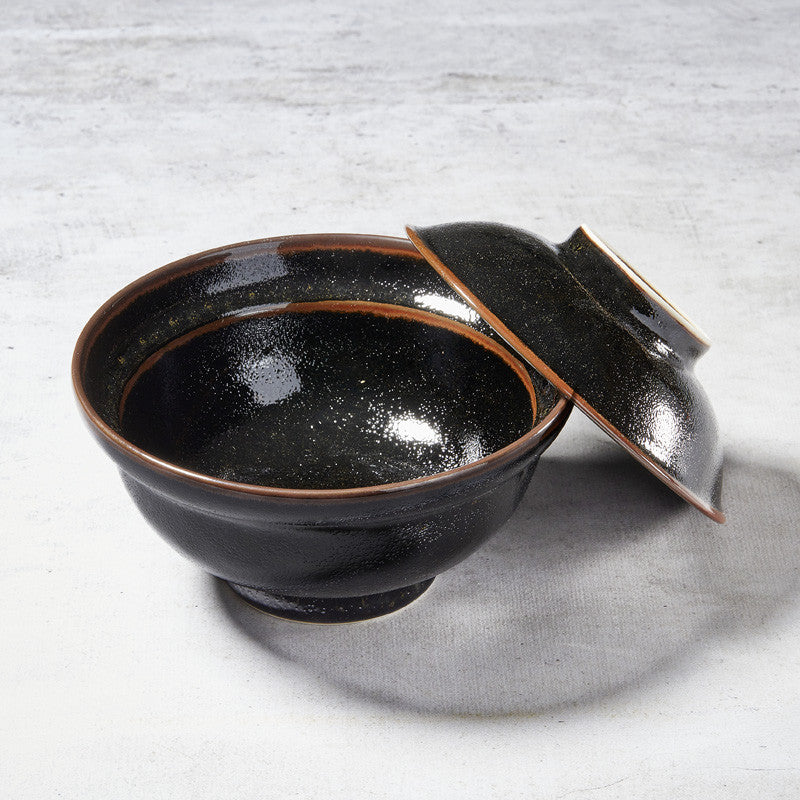 Donburi-Schüssel (Unagi, Katsu-don), Yuzu-Tenmoku-Design – Japanisches Geschirr