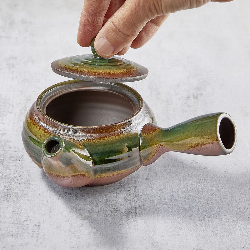 Banko Yaki kyusu teapot HIRAMARUORIBE
