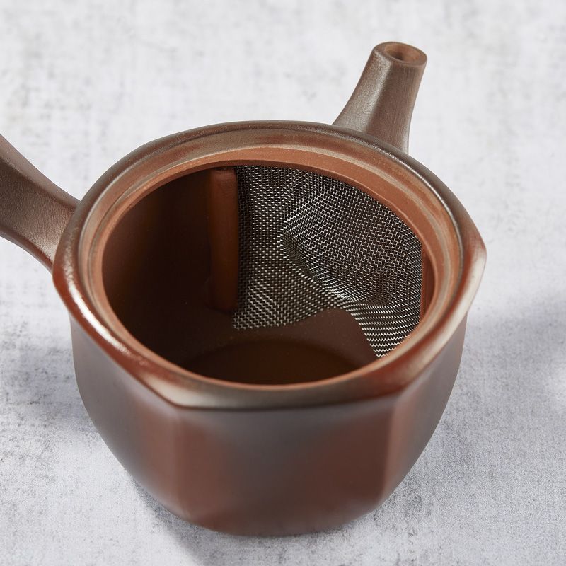 Bule de chá Banko Yaki Kyusu ROKKAKUAKANE