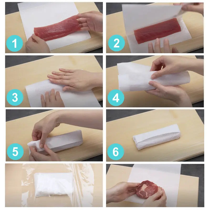 Papel absorvente para peixes e carnes
