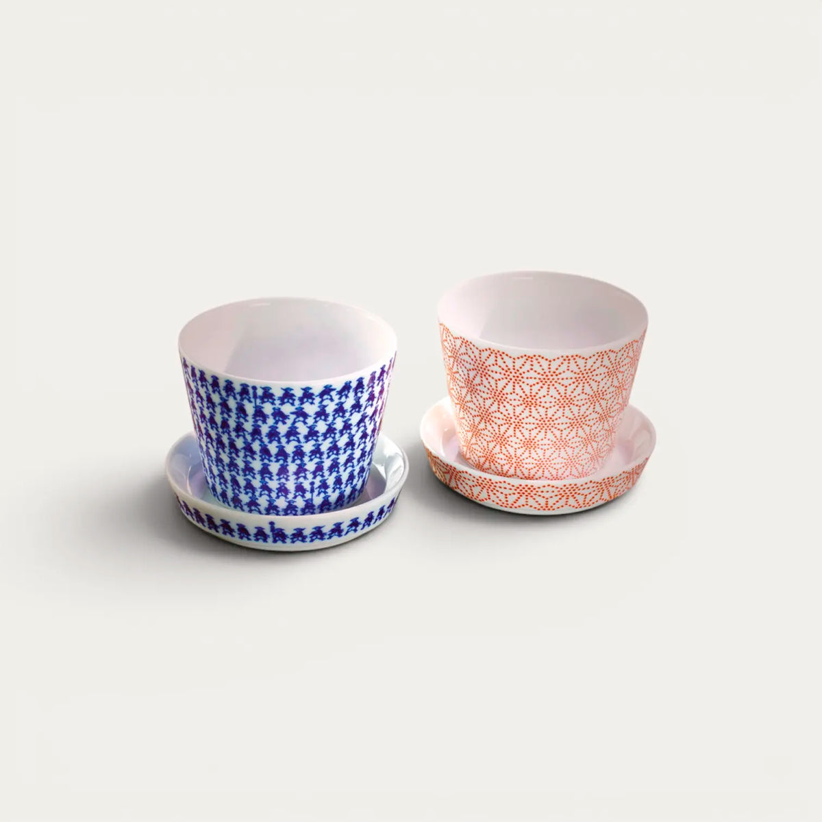 Porcelana Nikko, 2 chávenas de soba + 2 mini pratos cânhamo e daimyo