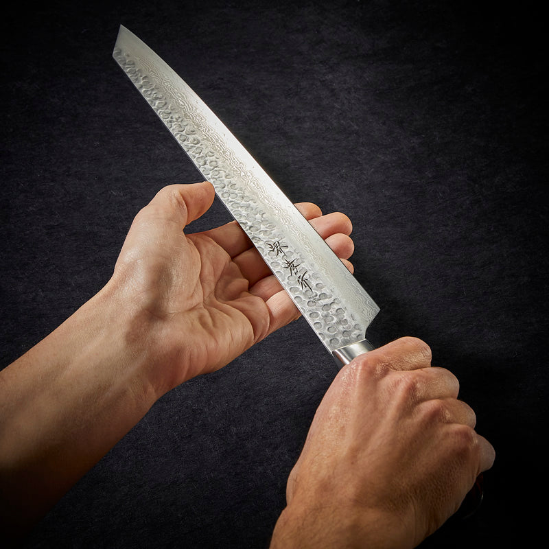 Kiritsuke Yanagiba knife for sashimi, 17-layer Damascus blade 300 mm