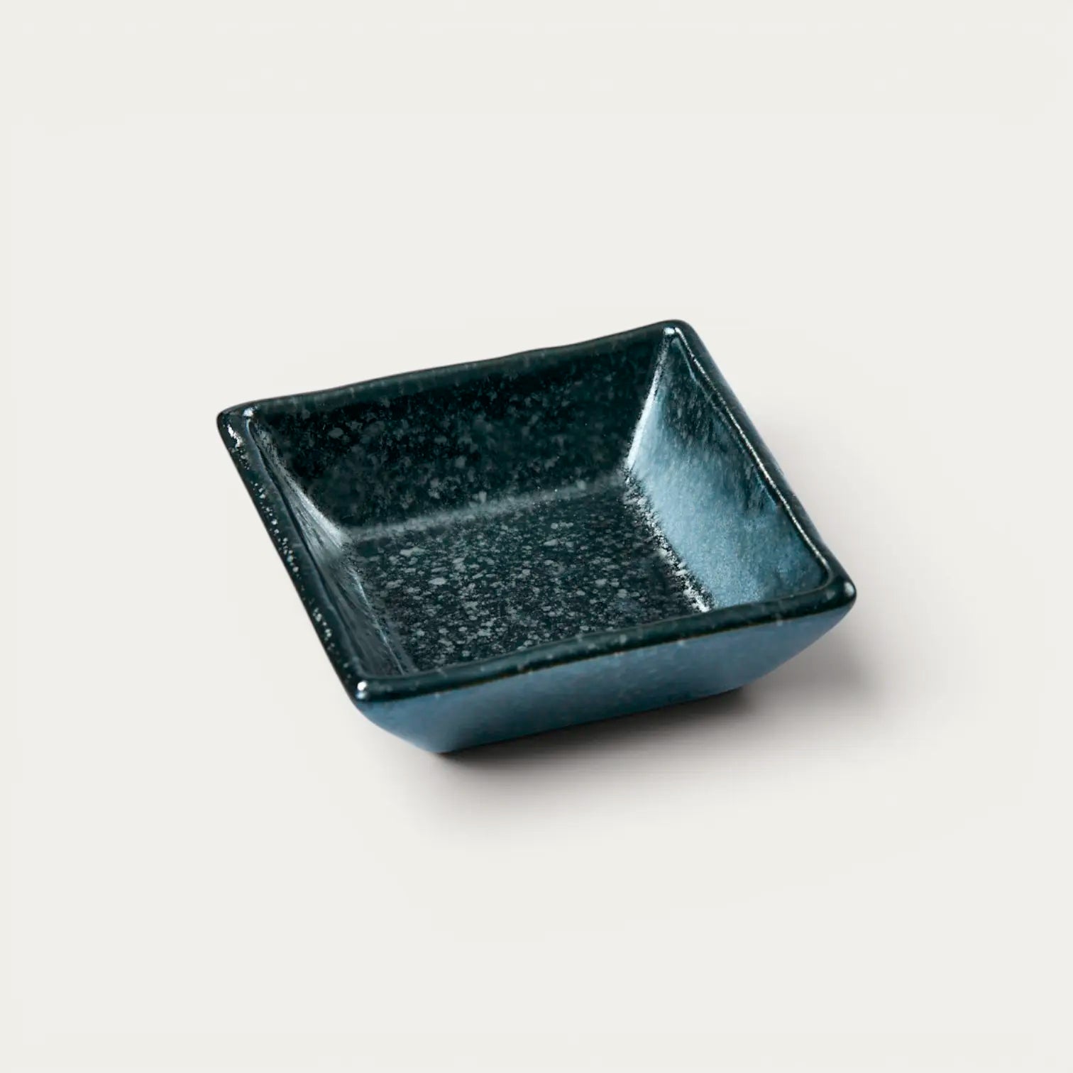 Schälchen Yuzu Tenmoku Square Koduke für Sojasoße, Würzmittel, Amuse-bouche