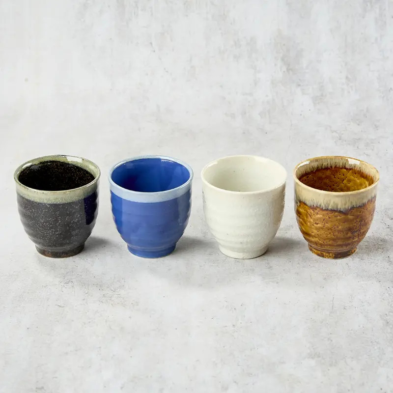 Set van 4 theekopjes φ 7,6 cm, geassorteerde kleuren