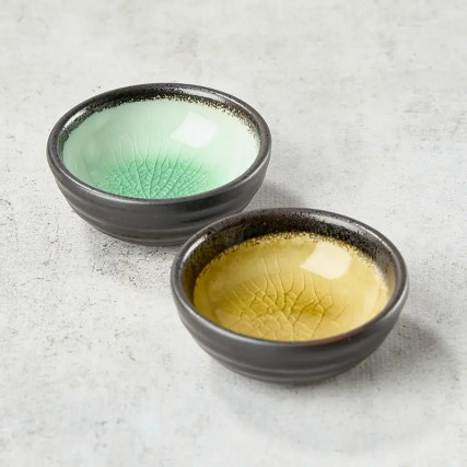 3 Round cups for soy sauce or appetizers