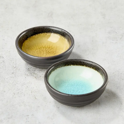 3 Round cups for soy sauce or appetizers
