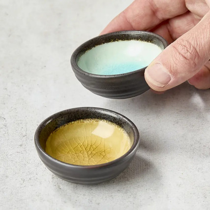 3 Round cups for soy sauce or appetizers