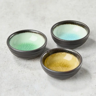 3 Coupelles rondes sauce soja ou mise en bouche 