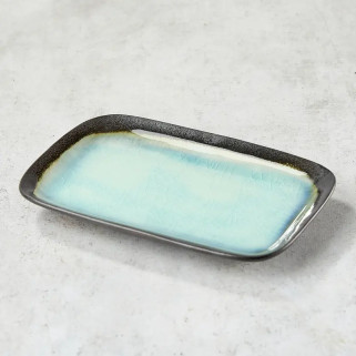 glass enameled ceramic sushi plate