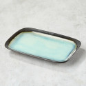 Ceramic sushi plate and enamelled glass amber color Ceramic sushi plate and enamelled glass amber color