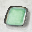 Ceramic sushi plate and enamelled glass amber color Ceramic sushi plate and enamelled glass amber color