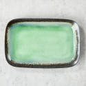 Ceramic sushi plate and enamelled glass amber color Ceramic sushi plate and enamelled glass amber color