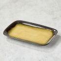 Ceramic sushi plate and enamelled glass amber color Ceramic sushi plate and enamelled glass amber color