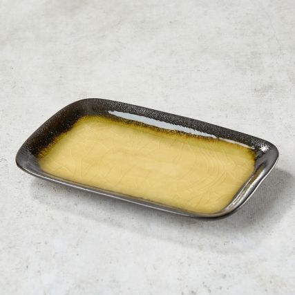 Plato de cerámica y vidrio esmaltado para sushi