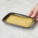 Ceramic sushi plate and enamelled glass amber color Ceramic sushi plate and enamelled glass amber color