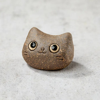 Handcrafted chopstick rest, cat's head