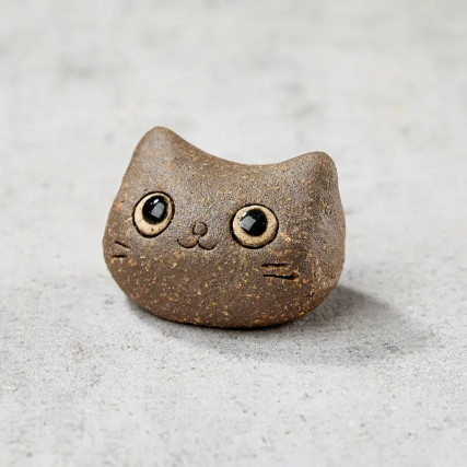 Handcrafted chopstick rest, cat's head