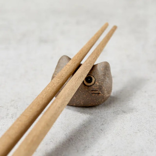 Handcrafted chopstick rest, cat's head