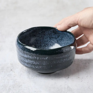 Matcha tea bowl, AOYU NAGASHI pattern