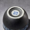 Tigela em Chawan-Mushi, preto padrão de cristal