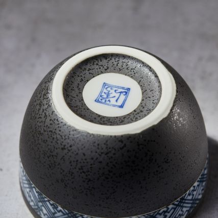 Tigela em Chawan-Mushi, preto padrão de cristal