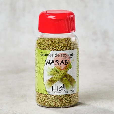 Semillas de sésamo tostado con sabor a wasabi 