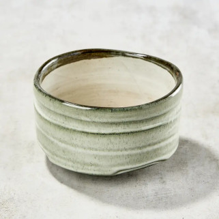 Cuenco de té matcha, patrón de nyuhaku