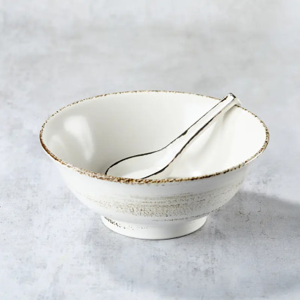 Bowl Bowl in Ramen Premium Artisanal and its matching spoon, 1200 ml
