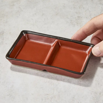 Cup Sauce Soy and Lacquered Vermillon Condiments