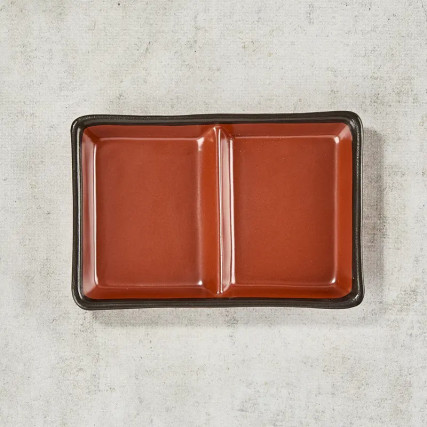 Cup Sauce Soy and Lacquered Vermillon Condiments
