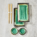 Duo Plates with Sushi Rect Iwashimizu and Soy Sauce Cups Duo Plates with Sushi Rect Iwashimizu and Soy Sauce Cups