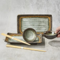 Duo Plates with Sushi Rect Iwashimizu and Soy Sauce Cups Duo Plates with Sushi Rect Iwashimizu and Soy Sauce Cups