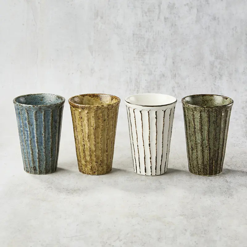 Set van 4 bierijbril, Shinogi patroon, 300 ml, 8.5 © 12 Set van 4 bierijbril, Shinogi patroon, 300 ml, 8.5 © 12