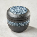 Bowl in Chawan-mushi, black crystal pattern Bowl in Chawan-mushi, black crystal pattern