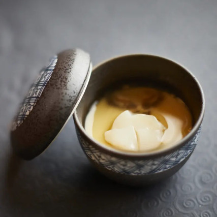 Bowl in Chawan-Mushi, Black Crystal pattern