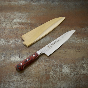 Couteau Chef lame Damassée 33 couches martelée 180 mm