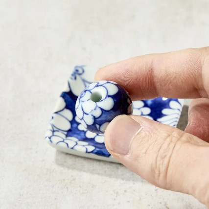 Coupelle à encens artisanale, motif japonais, 5.5×5.5