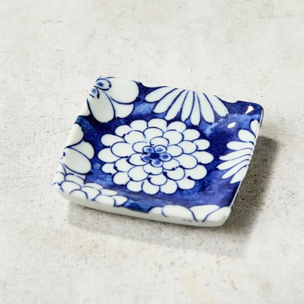 Coupelle à encens artisanale, motif japonais, 5.5×5.5