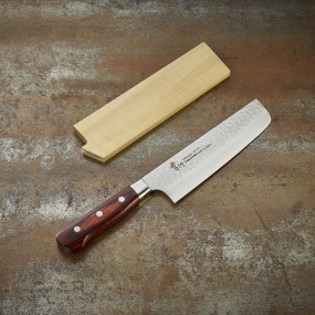 Couteau Nakiri à légumes, lame Damassée 33 couches martelée 160 mm