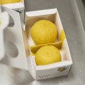 Tabuleiro com 2 yuzus amarelos Tabuleiro com 2 yuzus amarelos