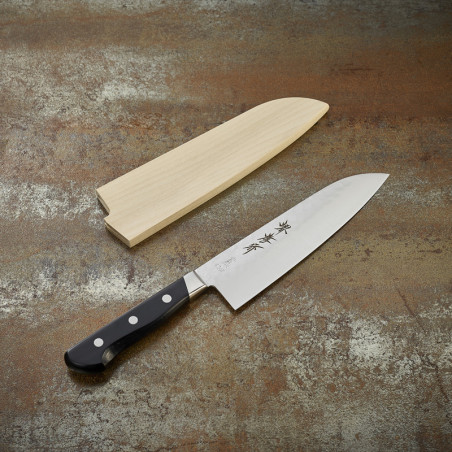 Grand Santoku knife, 180 mm hammered blade