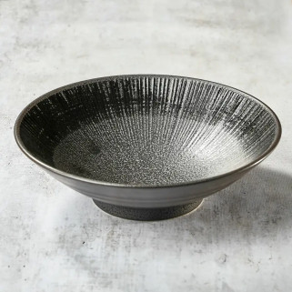 Assiette à somen, udon…argile, Ø 21,4 cm, profondeur 5,2 cm