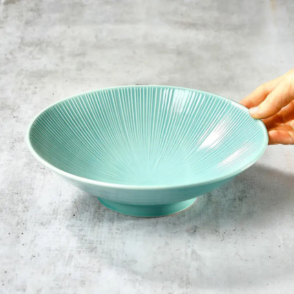 Japansk tallrik Udon / Somen - Porslin 21,4cm - Membachi