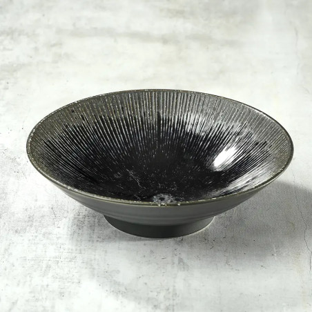 Placa en Somesen, Udon ... Negro, Ø 21,4 cm, Profundidad de 5.2 cm