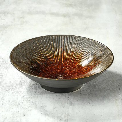 Japanische Platte Udon / Somen - Porzellan 21,4cm - Membachi
