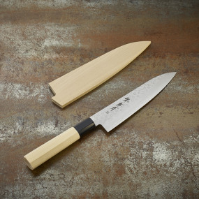 Couteau Chef lame Damassée 45 couches martelée 180 mm