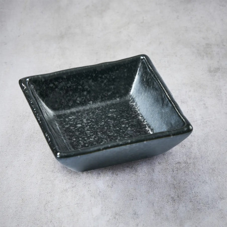 Coupelle Yuzu tenmoku square koduke à sauce soja, assaisonnements, mise en bouche